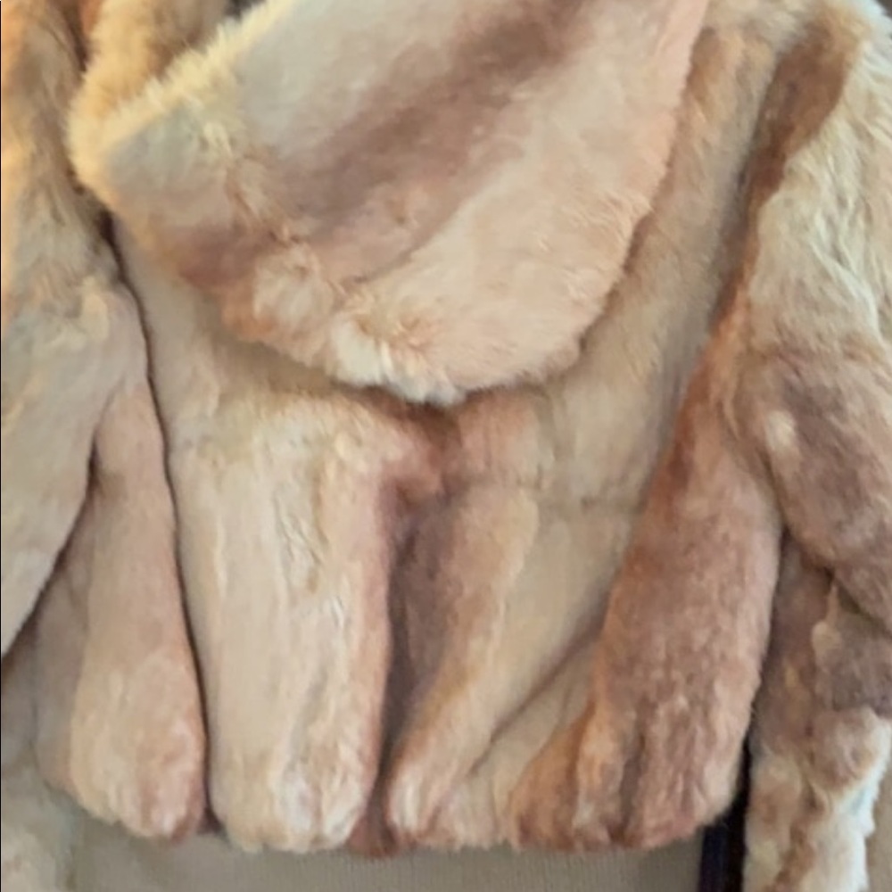 Real rabbit fur hoodie jacket